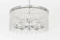 Arrediorg Lampadario cromato con cristalli a cascata BALMENA D60
