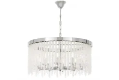 Arrediorg Lampadario cromato con cristalli a cascata BALMENA D60