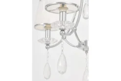 Arrediorg Lampadario cromato con cristalli e paralumi in vetro DOMINNI W4