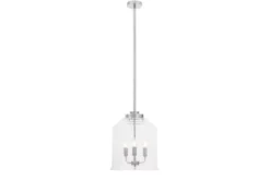 Arrediorg Lampadario cromato moderno con paralume in vetro a bollicine RALTON W3