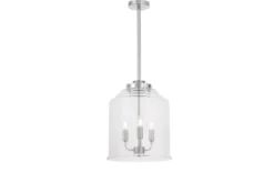 Arrediorg Lampadario cromato moderno con paralume in vetro a bollicine RALTON W3