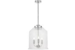 Arrediorg Lampadario cromato moderno con paralume in vetro a bollicine RALTON W3