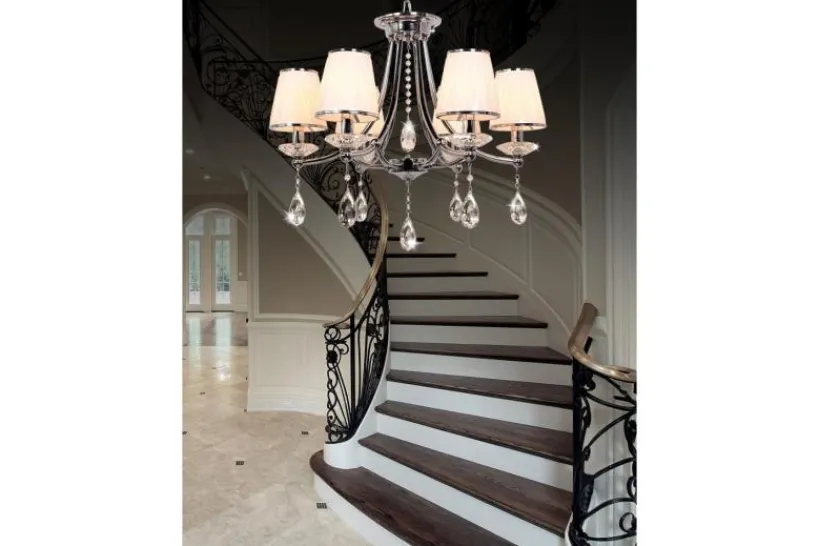 Arrediorg Lampadario di cristallo Dominni W6 Cromato