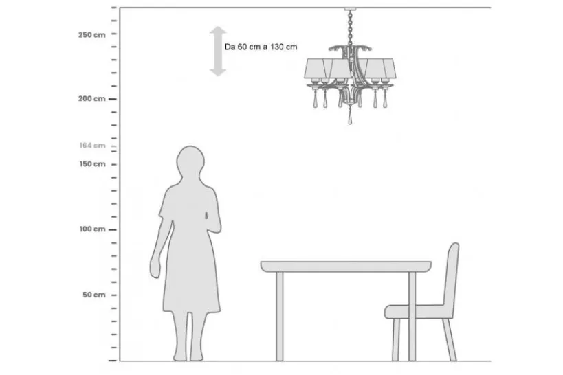 Arrediorg Lampadario di cristallo Venisia W6