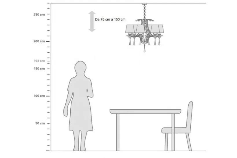 Arrediorg Lampadario di cristallo Venisia W8