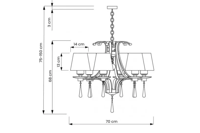 Arrediorg Lampadario di cristallo Venisia W8