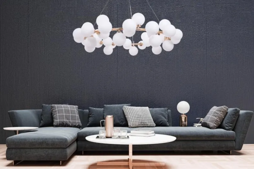 Arrediorg Lampadario di design moderno 40 luci oro caldo MARSIADA W40