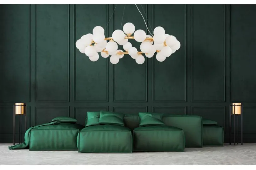 Arrediorg Lampadario di design moderno 40 luci oro caldo MARSIADA W40