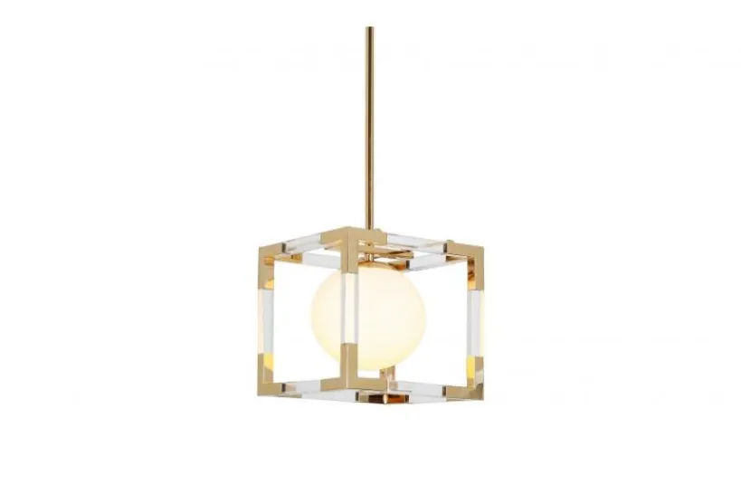 Arrediorg Lampadario di design moderno a sfera in gabbia oro BOSCO W1