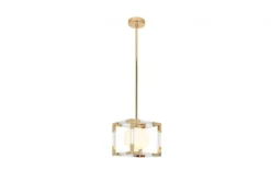 Arrediorg Lampadario di design moderno a sfera in gabbia oro BOSCO W1