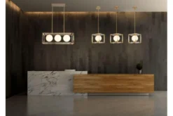 Arrediorg Lampadario di design moderno a sfera in gabbia oro BOSCO W1