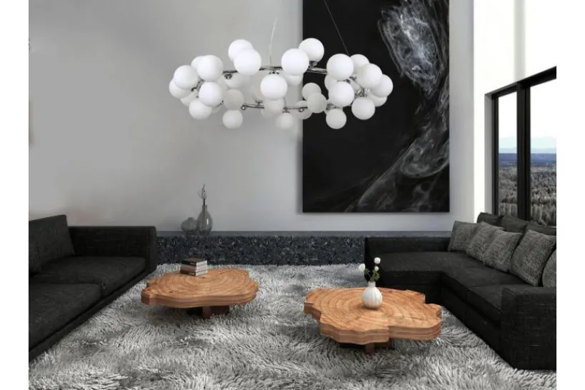 Arrediorg Lampadario di design moderno 40 luci MARSIADA W40 Cromato