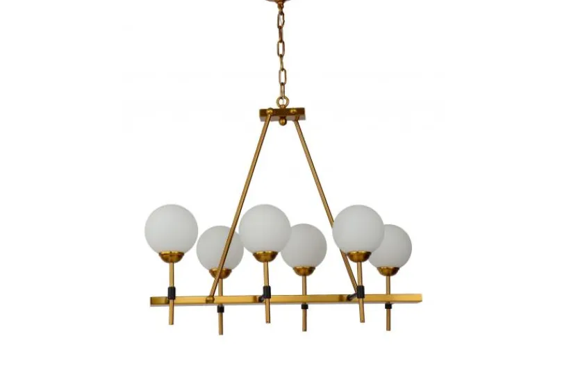 Arrediorg Lampadario di design moderno 6 luci ALDONO W6 Ottone