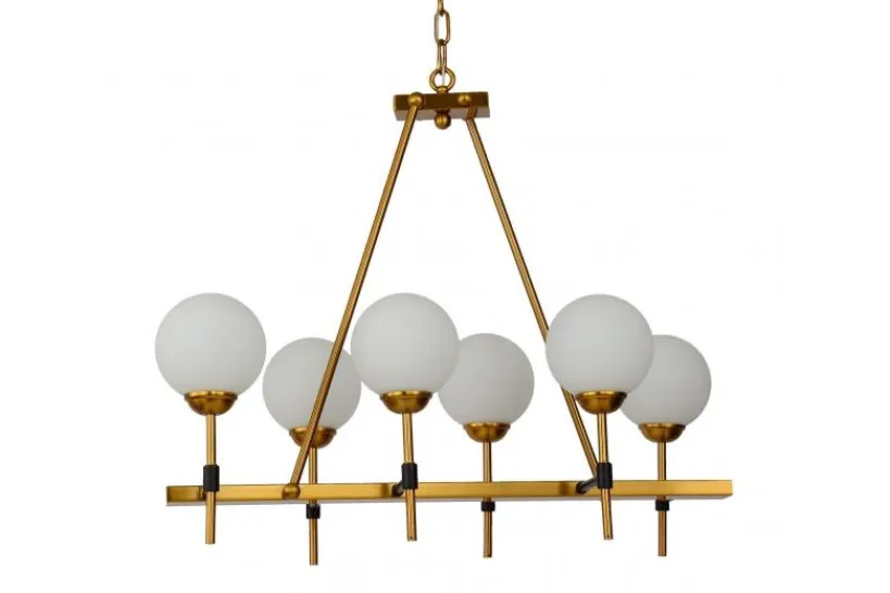 Arrediorg Lampadario di design moderno 6 luci ALDONO W6 Ottone