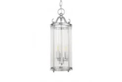 Arrediorg Lampadario di design moderno in metallo cromato e vetro BOSTON W3