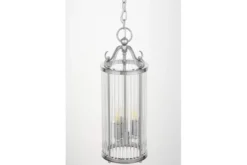 Arrediorg Lampadario di design moderno in metallo cromato e vetro BOSTON W3