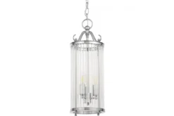 Arrediorg Lampadario di design moderno in metallo cromato e vetro BOSTON W3