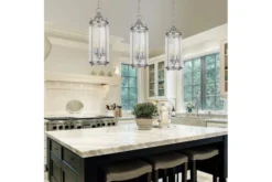 Arrediorg Lampadario di design moderno in metallo cromato e vetro BOSTON W3