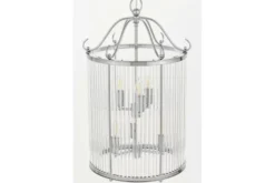 Arrediorg Lampadario di design moderno in metallo cromato e vetro BOSTON W6