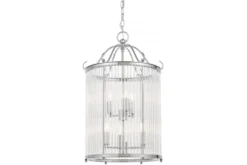 Arrediorg Lampadario di design moderno in metallo cromato e vetro BOSTON W6