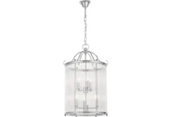 Arrediorg Lampadario di design moderno in metallo cromato e vetro BOSTON W6