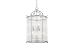 Arrediorg Lampadario di design moderno in metallo cromato e vetro BOSTON W6