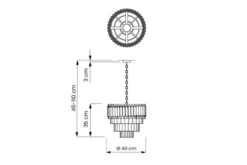 Arrediorg Lampadario di design post moderno di cristallo e metallo oro MAZINI D40