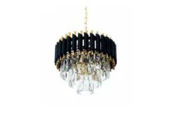 Arrediorg Lampadario di design post moderno di cristallo e metallo oro MAZINI D40