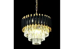 Arrediorg Lampadario di design post moderno di cristallo e metallo oro MAZINI D40