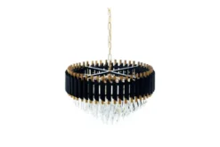 Arrediorg Lampadario di design post moderno di cristallo e metallo oro MAZINI D50