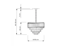 Arrediorg Lampadario di design post moderno di cristallo e metallo oro MAZINI D50