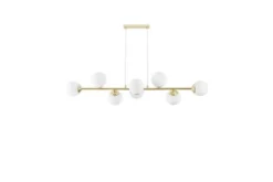 Arrediorg Lampadario dorato con placca a soffitto 8 sfere FINO W8