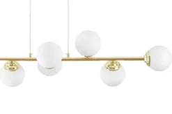 Arrediorg Lampadario dorato con placca a soffitto 8 sfere FINO W8