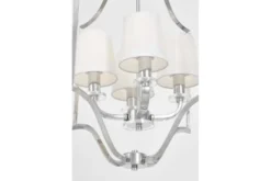 Arrediorg Lampadario moderno bianco e cromato con cristalli ORLANDO W4