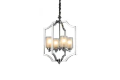 Arrediorg Lampadario moderno con gabbia cromata VIGATTO W4