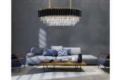 Arrediorg Lampadario moderno cristalli ellittico e oro MAZINI PRO