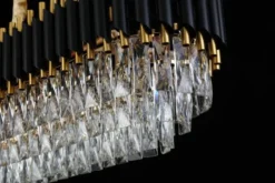 Arrediorg Lampadario moderno cristalli ellittico e oro MAZINI PRO