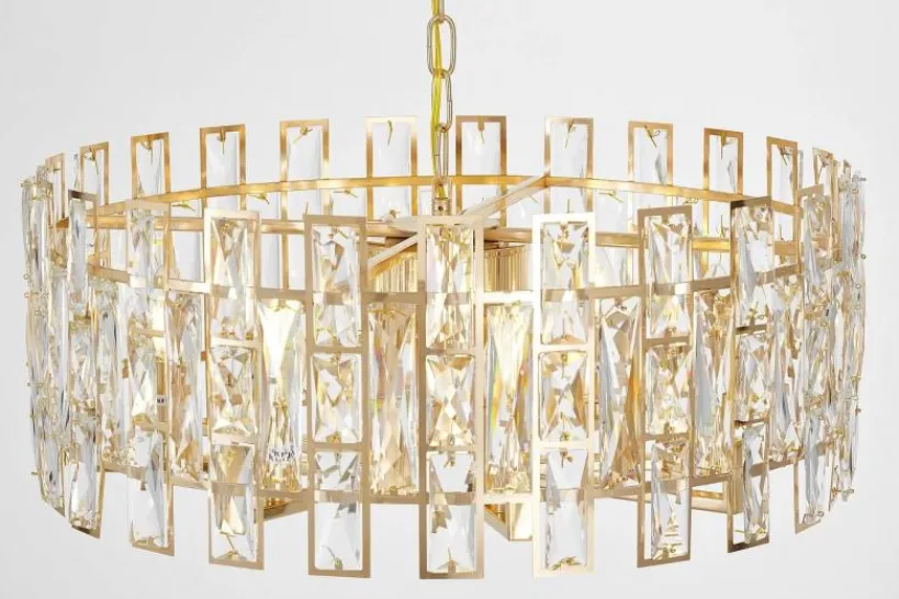 Arrediorg LAMPADARIO MODERNO IN CRISTALLO ORO FIORINA D60