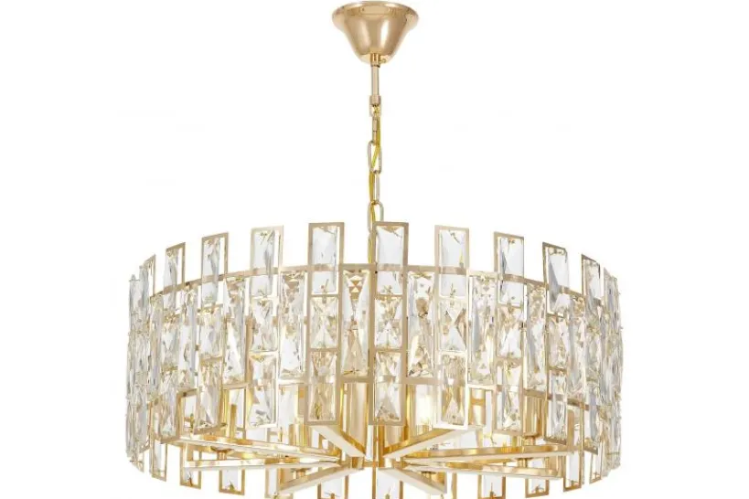 Arrediorg LAMPADARIO MODERNO IN CRISTALLO ORO FIORINA D60
