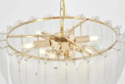 Arrediorg LAMPADARIO MODERNO IN CRISTALLO E ORO CAVALINI D50