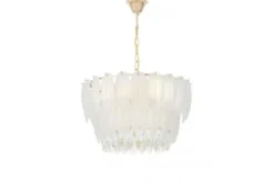 Arrediorg LAMPADARIO MODERNO IN CRISTALLO E ORO CAVALINI D50