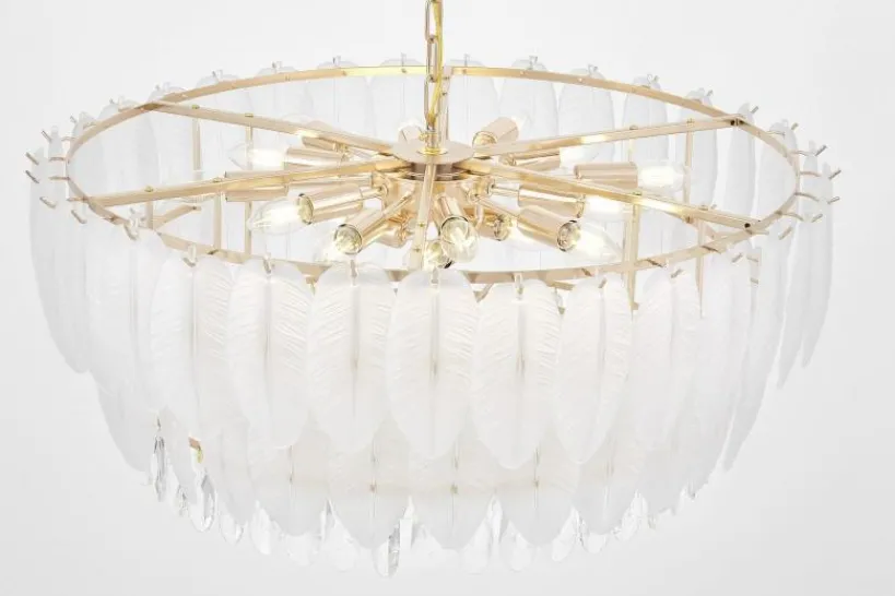 Arrediorg LAMPADARIO MODERNO IN CRISTALLO E ORO CAVALINI D80