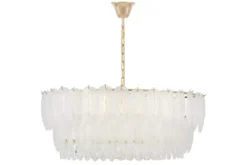 Arrediorg LAMPADARIO MODERNO IN CRISTALLO E ORO CAVALINI D80