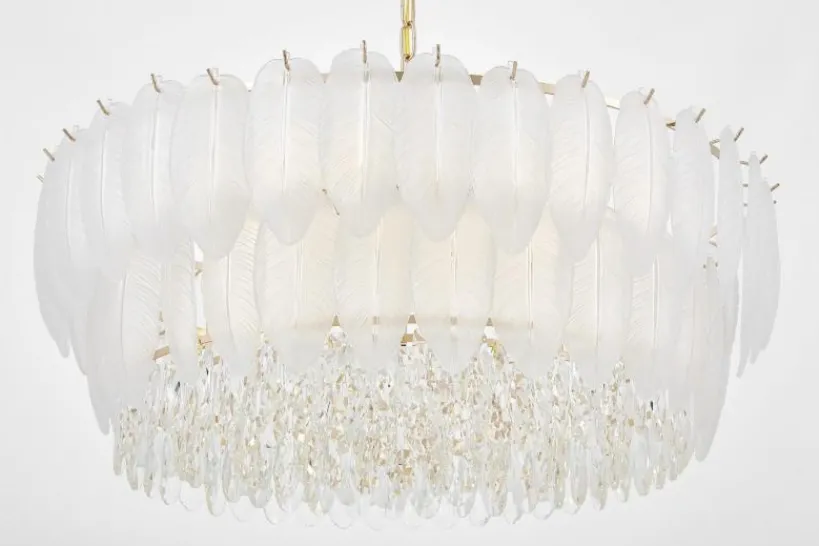 Arrediorg LAMPADARIO MODERNO IN CRISTALLO E ORO CAVALINI D80