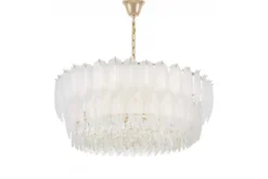 Arrediorg LAMPADARIO MODERNO IN CRISTALLO E ORO CAVALINI D80