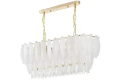 Arrediorg LAMPADARIO MODERNO IN CRISTALLO E ORO CAVALINI PRO