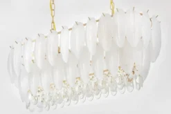 Arrediorg LAMPADARIO MODERNO IN CRISTALLO E ORO CAVALINI PRO