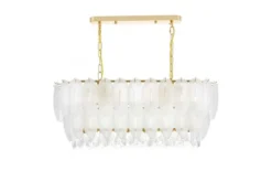 Arrediorg LAMPADARIO MODERNO IN CRISTALLO E ORO CAVALINI PRO