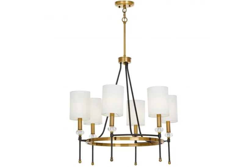Arrediorg LAMPADARIO MODERNO IN CRISTALLO E OTTONE RODEZIO W6