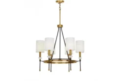 Arrediorg LAMPADARIO MODERNO IN CRISTALLO E OTTONE RODEZIO W6